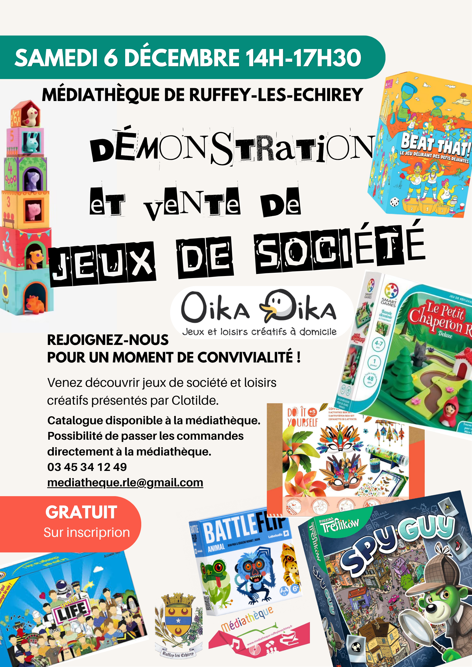 2025 – Médiathèque – Atelier-vente jeux de sociétés 2025 – Médiathèque – Atelier-vente jeux de sociétés